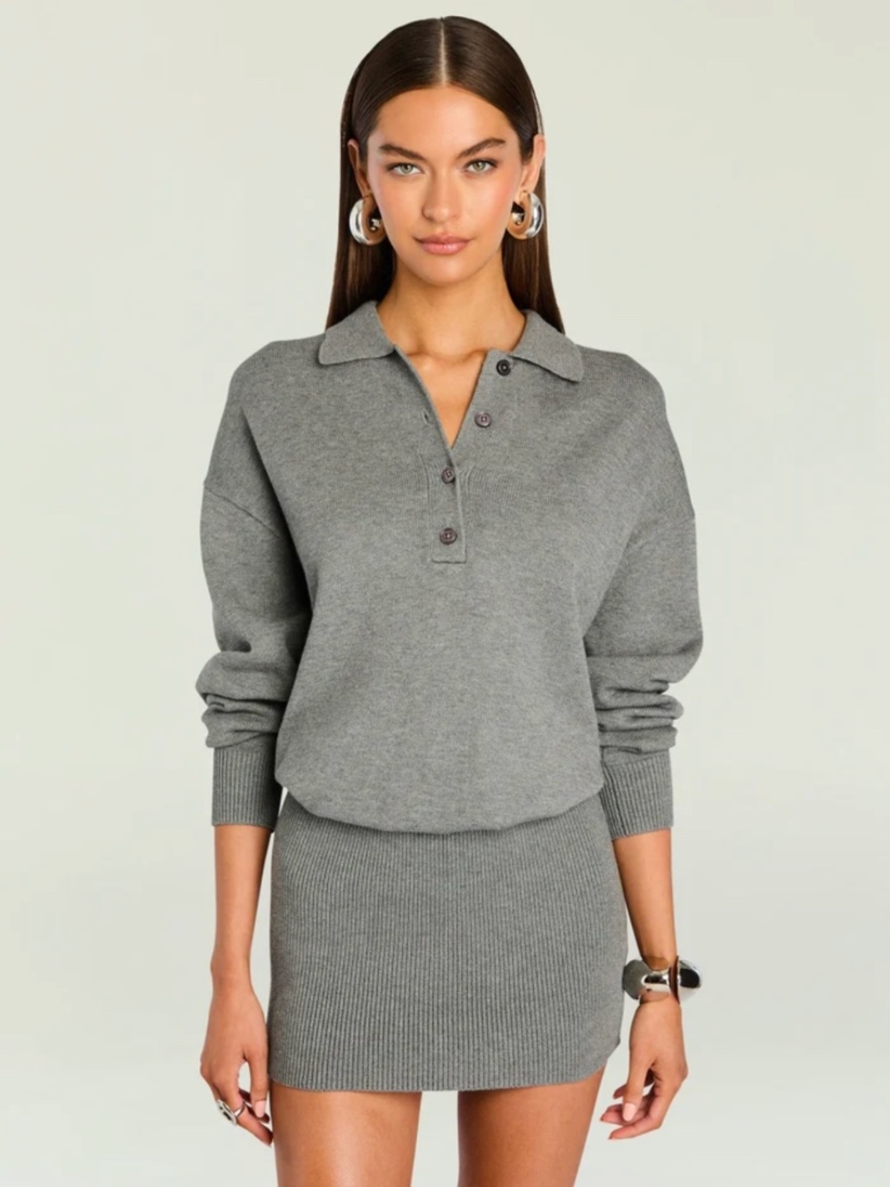 SEROYA Lilly Mini Dress in Medium Grey Size XS SER.O.YA NWT